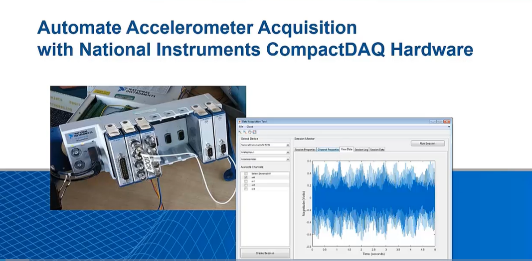 Автоматических захват данных акселерометра при помощи National Instruments Compact DAQ